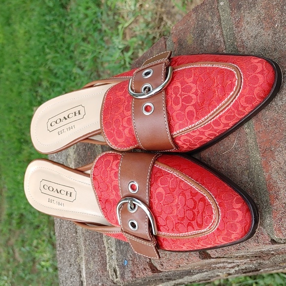 Coach Vintage Judie Monogrammed Heeled Mule Size 6.5 (2037) - Picture 2 of 11